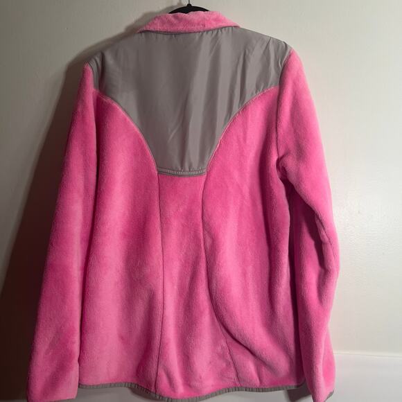 Danskin Now Pink & Gray Fuzzy Women's Jacket Coat with Side Pockets L/G 12-14 - Picture 2 of 12